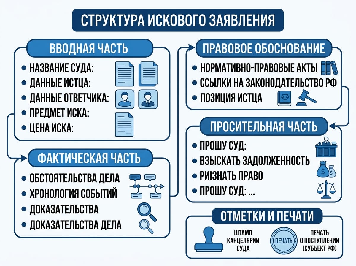 Образец структуры искового заявления о признании завещания недействительным