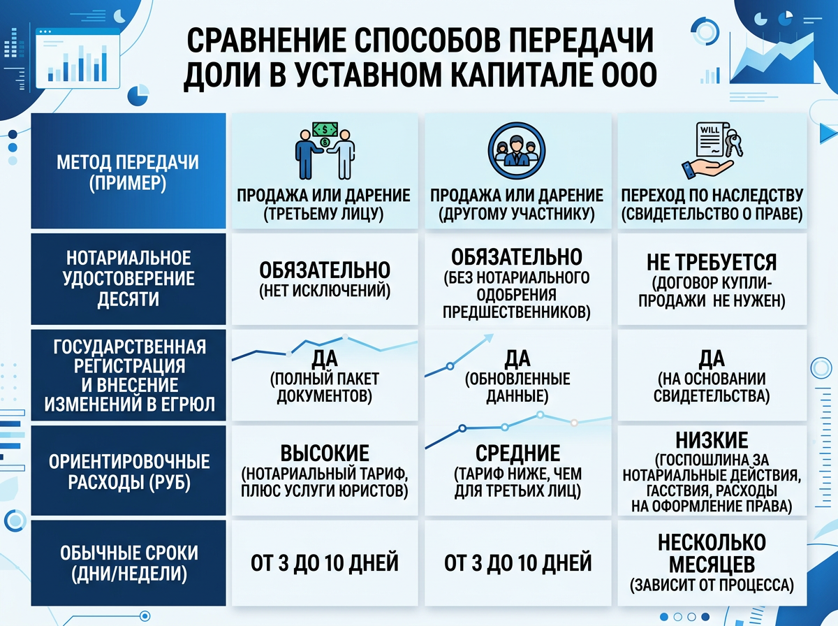 Таблица сроков и стоимости переоформления ООО