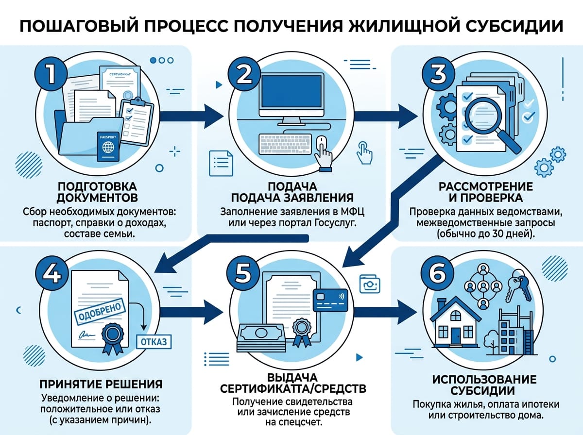 Схема получения жилищных субсидий в России