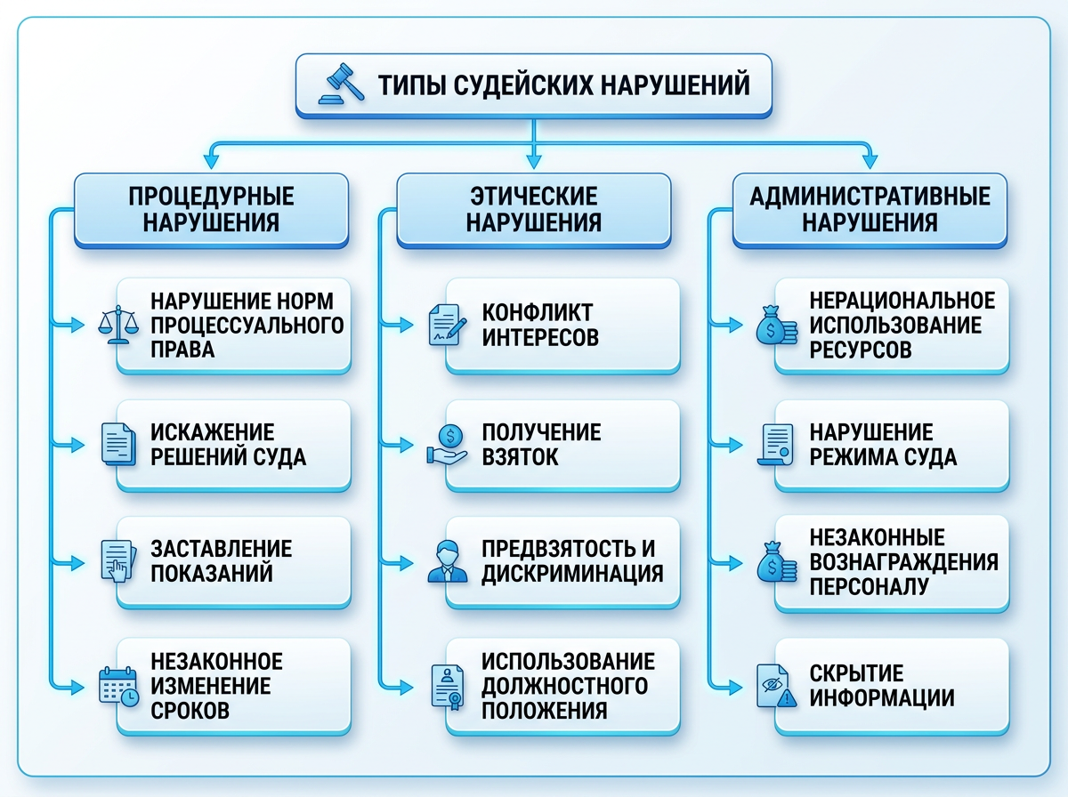 Схема оснований для подачи жалобы на судью